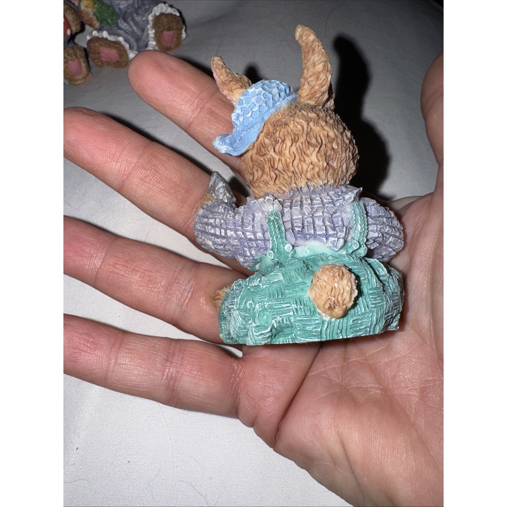 RARE Cottontail Collection Happy Easter Set Of‎ 4 / 3" 2 Boys/2 Girls - Picture 7 of 13